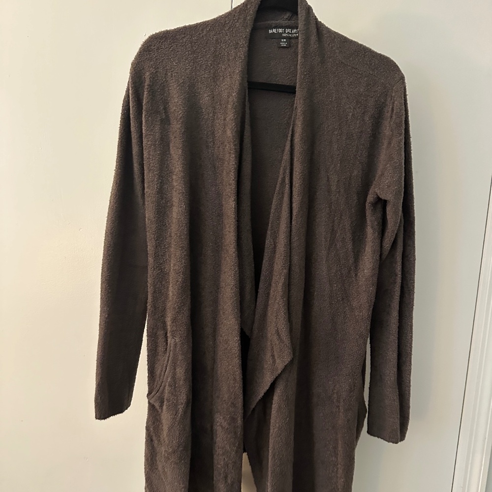 Barefoot Dreams Asymmetrical Fleece Cardigan Sweater
